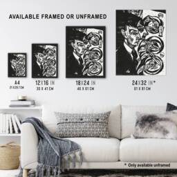 Artery8 Anxious Nervous People at Dinner Kirchner Framed Wall Art Print in Black - Size: A4 - thumbnail 3