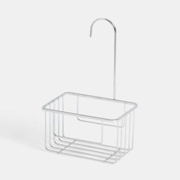 OHS Metal Shower Caddy Hanging Shampoo Organiser Storage in Metallic Silver - thumbnail 3