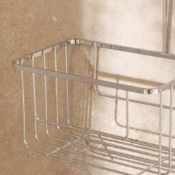 OHS Metal Shower Caddy Hanging Shampoo Organiser Storage in Metallic Silver - thumbnail 2