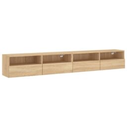 Berkfield Home TV Wall Cabinets 2 pcs Sonoma Oak 100x30x30 cm Engineered Wood in Brown - Size: 100 x 30 x 30 cm - thumbnail 2