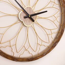 Charles Bentley Ullswater Indoor Outdoor Round Skeleton Wall Clock 60cm in Natural - thumbnail 2