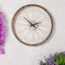 Charles Bentley Ullswater Indoor Outdoor Round Skeleton Wall Clock 60cm in Natural - thumbnail 4