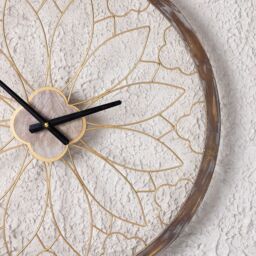 Charles Bentley Ullswater Indoor Outdoor Round Skeleton Wall Clock 60cm in Natural - thumbnail 5