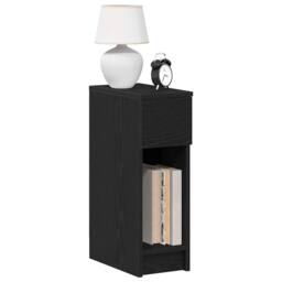 Berkfield Home Bedside Cabinet with Drawer Black Oak 20x36x60 cm - Size: 20 x 36 x 60 cm - thumbnail 2