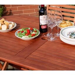 Cheshire 6 Seater Wooden Garden Dining Set With Grey Cushions in Brown - thumbnail 2