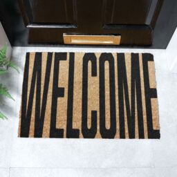 Artsy Mats Large Welcome Full Text Doormat in Black - Size: 40 cm x 60 cm - thumbnail 2