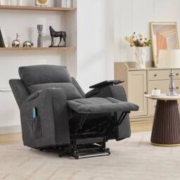Artemis Home Cowley Electric Riser Recliner Chair with Massage, Heat & Cup Cooler in Dark Grey - Size: Armchair - thumbnail 7
