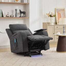 Artemis Home Cowley Electric Riser Recliner Chair with Massage, Heat & Cup Cooler in Dark Grey - Size: Armchair - thumbnail 8