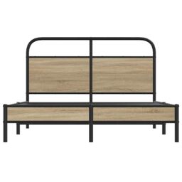 Berkfield Home Bed Frame Without Mattress 120x200 cm Smoked Oak Engineered Wood in Brown - Size: Small Double - thumbnail 5