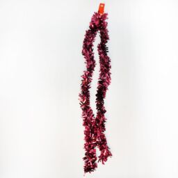 Neel Blue Christmas Shiny Metallic Chunky Tinsel Garland, 6.5ft in Burgundy - thumbnail 7