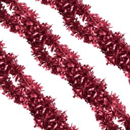 Neel Blue Christmas Shiny Metallic Chunky Tinsel Garland, 6.5ft in Burgundy - thumbnail 8
