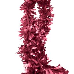 Neel Blue Christmas Shiny Metallic Chunky Tinsel Garland, 6.5ft in Burgundy - thumbnail 1