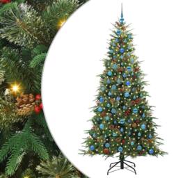 Berkfield Home Artificial Hinged Christmas Tree Green 210 cm PE & PVC - thumbnail 2
