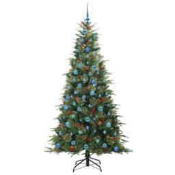 Berkfield Home Artificial Hinged Christmas Tree Green 210 cm PE & PVC - thumbnail 4