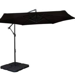 Samuel Alexander 3m Cantilever Banana Black Parasol. Crank Handle & Base Weights