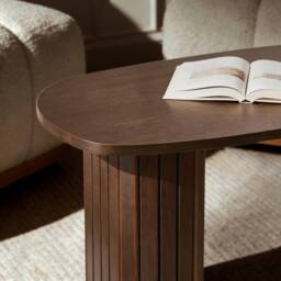 OHS Madison Ribbed Long Coffee Table Living Room Office End Side Table in Walnut - thumbnail 3