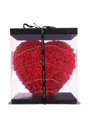 Living and Home Rose Heart Gift Box with LED Lights for Valentine's Day in Red - thumbnail 3