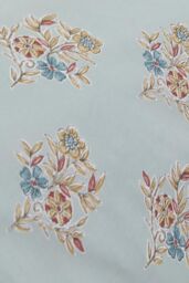 Dreams & Drapes 'Lorena Patchwork' Lined Pair of Pencil Pleat Curtains With Tie-Backs in Duck Egg Blue - Size: 168 cm width x 183 cm drop - thumbnail 4