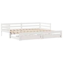 Berkfield Home Daybed with Trundle & Drawers without Mattress White 90x190 cm Single - thumbnail 3