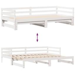 Berkfield Home Daybed with Trundle & Drawers without Mattress White 90x190 cm Single - thumbnail 5