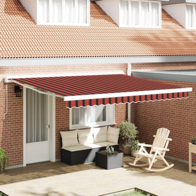 Berkfield Home Manual Retractable Awning Orange & Brown 350x250 cm - image 1