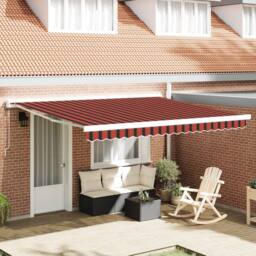 Berkfield Home Manual Retractable Awning Orange & Brown 350x250 cm - thumbnail 1