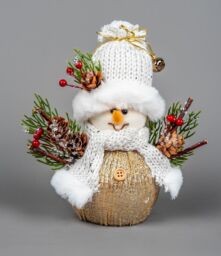 Shatchi 19cm Snowman - Decorative Free Standing Figurine in White - thumbnail 2