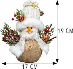 Shatchi 19cm Snowman - Decorative Free Standing Figurine in White - thumbnail 3