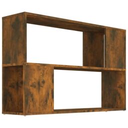 Berkfield Home Book Cabinet Smoked Oak 100x24x63 cm Engineered Wood in Brown - Size: 100 x 24 x 63 cm - thumbnail 2