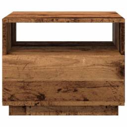 Berkfield Home Modern Coffee Table with LED Lights Old Wood 50x49x40 cm in Brown - Size: 50 x 49 x 40 cm - thumbnail 7