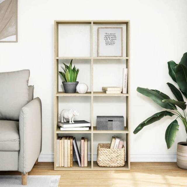 Berkfield Home Room Divider Bookcase Sonoma Oak 69.5x29x137.5 cm Engineered Wood in Light Oak - image 1