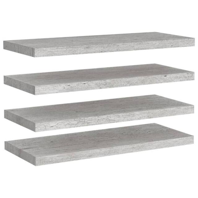 Berkfield Home Floating Wall Shelves 4 pcs Concrete Grey 80x23.5x3.8 cm MDF - image 1
