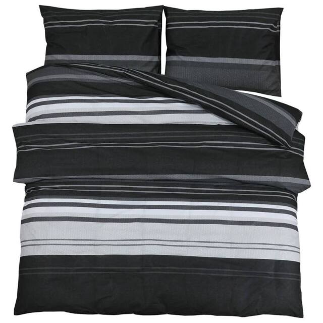 Berkfield Home Duvet Cover Set Black & White 140x200 cm Cotton - image 1