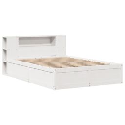 Berkfield Home Bed Frame without Mattress White 150x200 cm King Size Solid Wood Pine - thumbnail 3