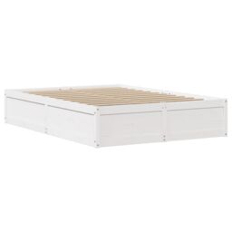 Berkfield Home Bed Frame without Mattress White 150x200 cm King Size Solid Wood Pine - thumbnail 5