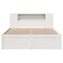 Berkfield Home Bed Frame without Mattress White 150x200 cm King Size Solid Wood Pine - thumbnail 4