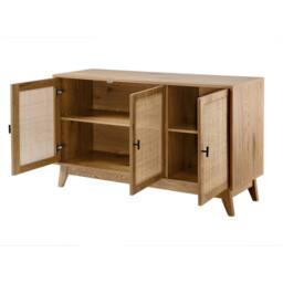 CALICOSY 3-Door Buffet With Natural Rattan Caning, 120 Cm Wide - ALIA in Light Brown - thumbnail 6