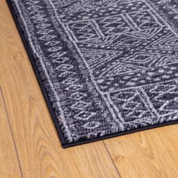 runrug Hallway Carpet Runner Rug - Soft & Comfy, 9mm - Afrikans in Black - Size: 60 cm x 420 cm - thumbnail 2