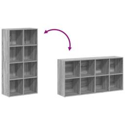 Berkfield Home Classic Book Cabinet/Sideboard Grey Sonoma 66x30x130 cm Engineere - Size: 66 x 30 x 130 cm - thumbnail 9