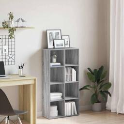 Berkfield Home Classic Book Cabinet/Sideboard Grey Sonoma 66x30x130 cm Engineere - Size: 66 x 30 x 130 cm - thumbnail 2