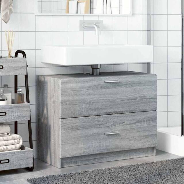 Berkfield Home Sink Cabinet Grey Sonoma 78x37x59 cm Engineered Wood - Size: 78 x 37 x 59 cm - image 1