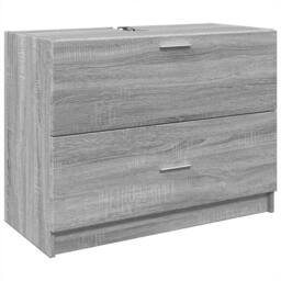 Berkfield Home Sink Cabinet Grey Sonoma 78x37x59 cm Engineered Wood - Size: 78 x 37 x 59 cm - thumbnail 3