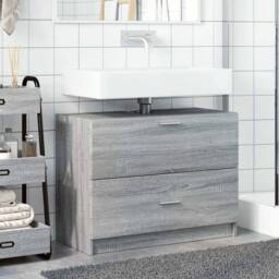 Berkfield Home Sink Cabinet Grey Sonoma 78x37x59 cm Engineered Wood - Size: 78 x 37 x 59 cm - thumbnail 1