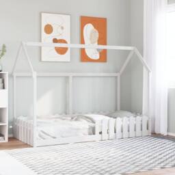 Berkfield Home Kids' House Bed Frame without Mattress White 90x200 cm - thumbnail 2