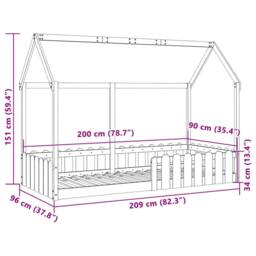 Berkfield Home Kids' House Bed Frame without Mattress White 90x200 cm - thumbnail 9