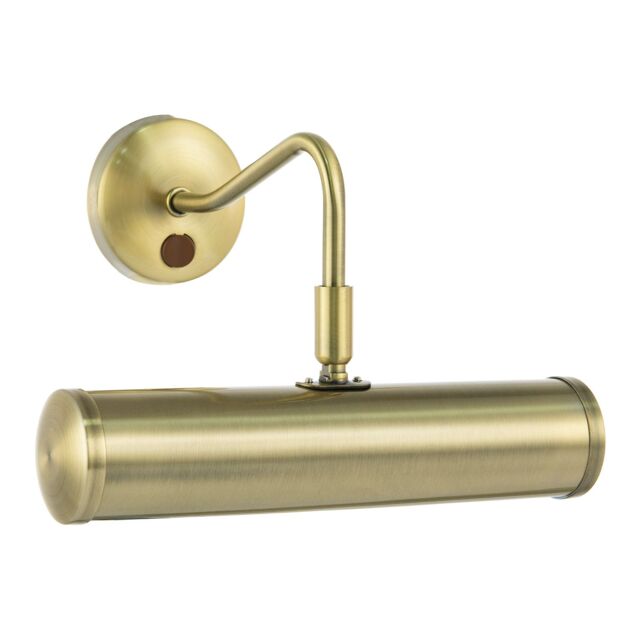 Happy Homewares Classic Traditional Adjustable Picture Wall Light with Swan Neck & Switch Button in Metallic Gold - image 1