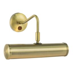 Happy Homewares Classic Traditional Adjustable Picture Wall Light with Swan Neck & Switch Button in Metallic Gold - thumbnail 2
