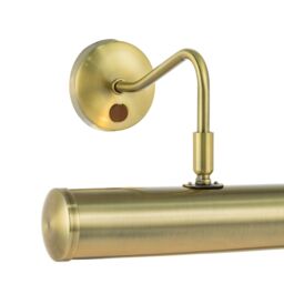 Happy Homewares Classic Traditional Adjustable Picture Wall Light with Swan Neck & Switch Button in Metallic Gold - thumbnail 3