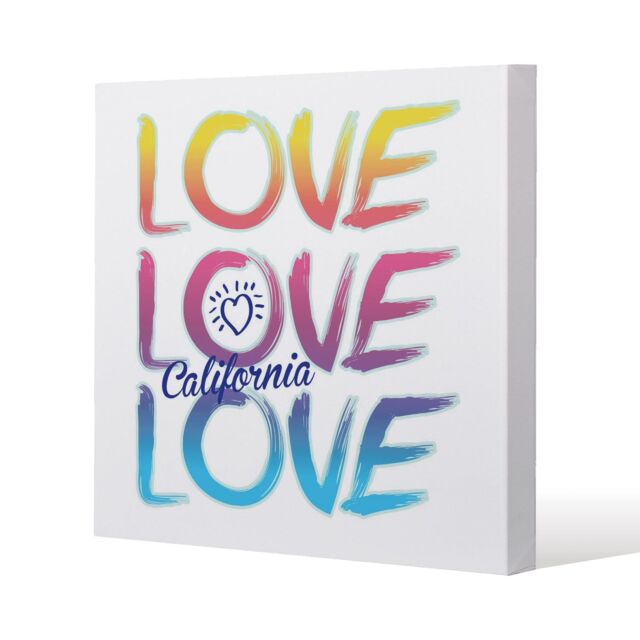 Benjamin Tate Design Love California (Canvas Print) / 46 x 46 x 4cm in Natural - Size: 46 x 46 x 4 cm - image 1