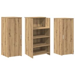 Berkfield Home Reception Desk Artisan Oak 135x50x103.5 cm Engineered Wood in Brown - thumbnail 7